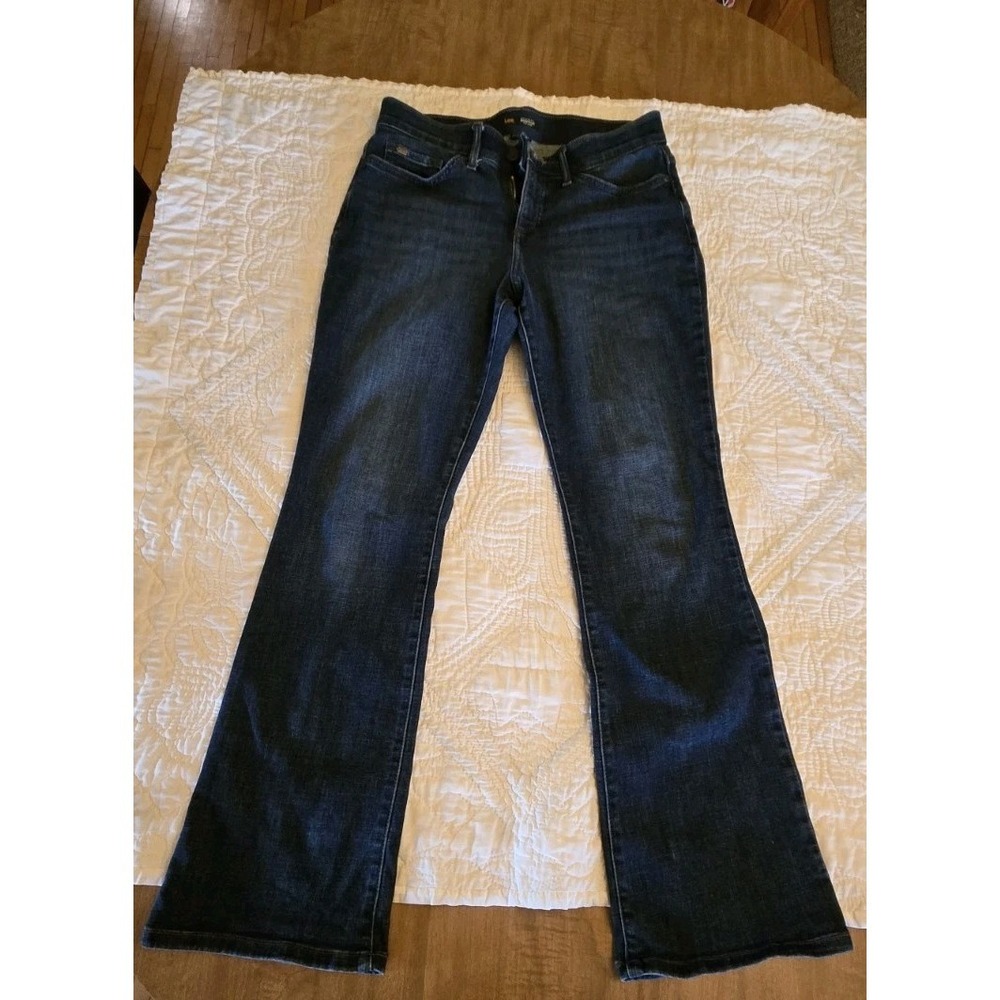 Lee Women Jeans Size 8 Bootcut Mid Rise Flex Motion Dark Wash Stretch Excellent